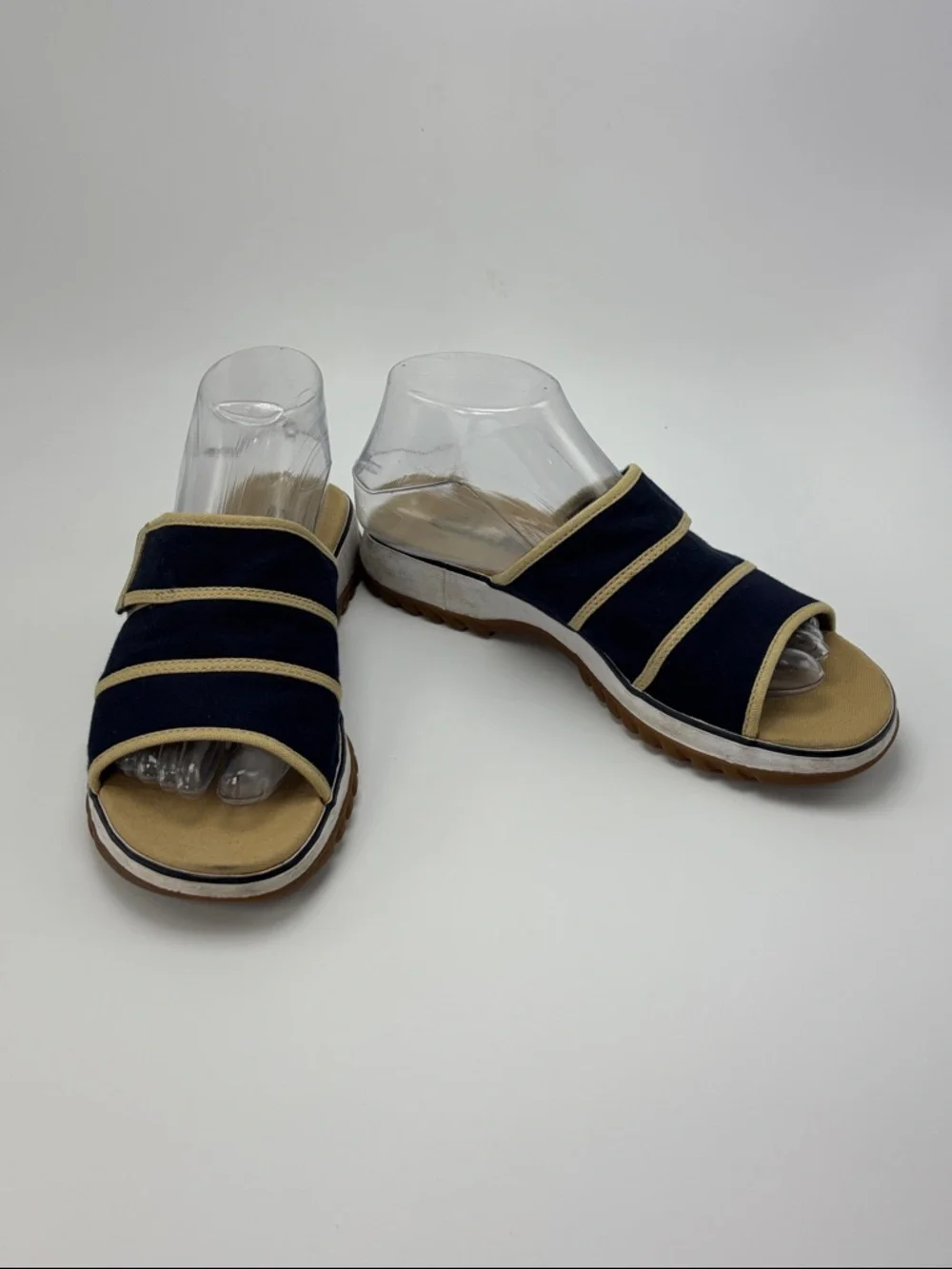 Clarks Navy Taupe Hyannis Slide Sandal‎ - size 8